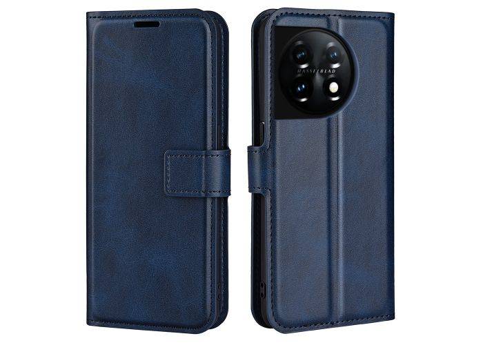 OnePlus 11 5G - Retro læder cover / Pung - Blå