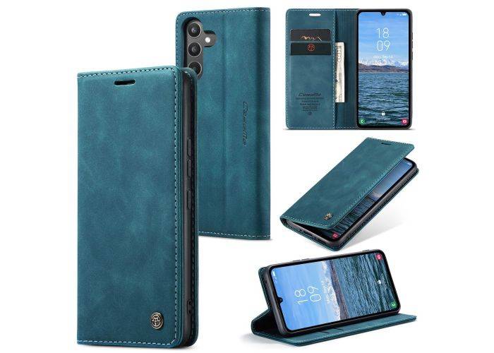 Samsung Galaxy A34 5G - CASEME læder cover / pung - Blå