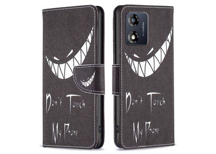 Motorola Moto E13 4G - Læder cover / pung - Printet design - Don´t Touch My Phone