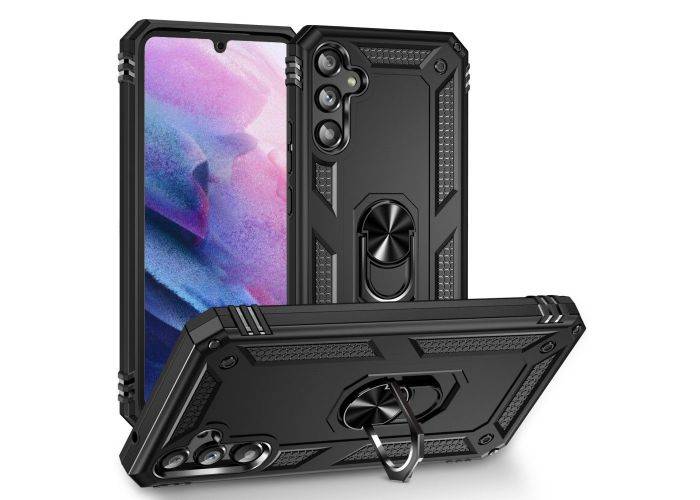 Samsung Galaxy A34 5G - Shockproof Hybrid cover m/ Kickstand - Sort