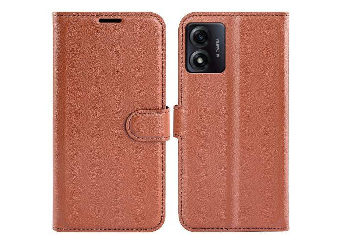 Motorola Moto E13 4G - Læder cover / pung - Brun