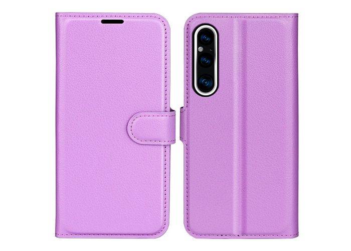 Sony Xperia 1 V - Læder cover / pung - Lilla