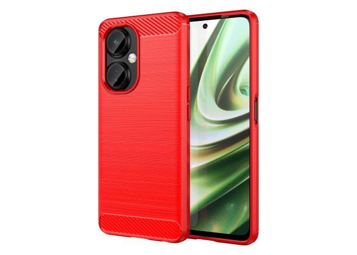 OnePlus Nord CE 3 Lite 5G / Nord N30 5G - Gummi cover - Børstet design - Rød