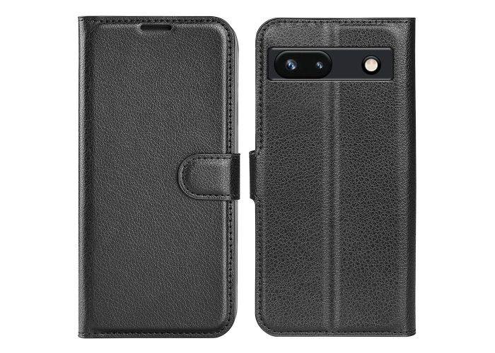Google Pixel 7a - Læder cover / pung - Sort
