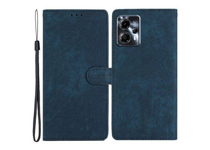 Motorola G13 4G / G23 4G / G53 5G - Læder cover med aftagelig strop - Blå