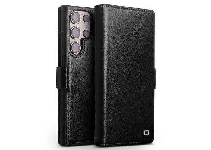 Samsung Galaxy S23 Ultra 5G - QIALINO Classic Slim ægte læder cover - Sort