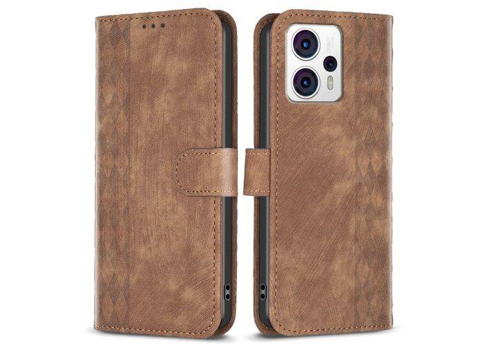 Motorola G13 4G / G23 4G / G53 5G - Læder cover - Printet design - Brun
