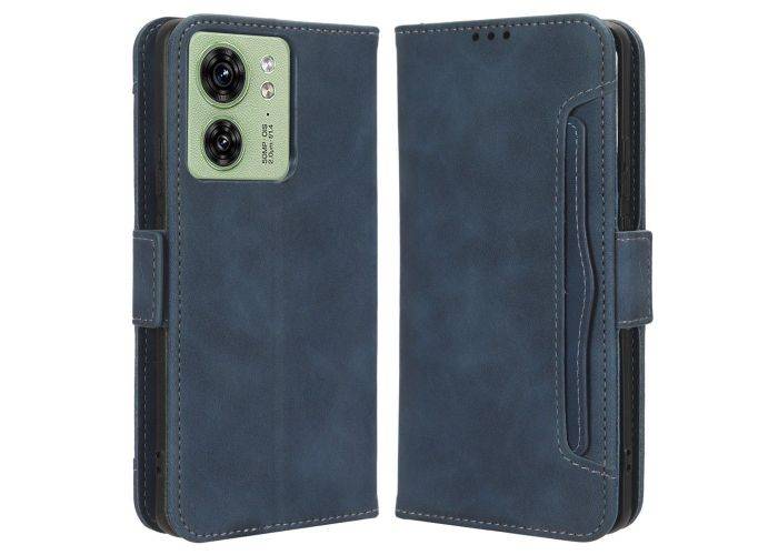 Motorola Edge 40 5G - Læder cover / pung - Aftagelig kortholder - Blå