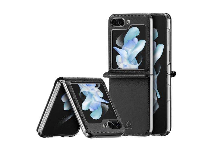 Samsung Galaxy Z Flip5 - Dux Ducis Bril læder cover - Sort