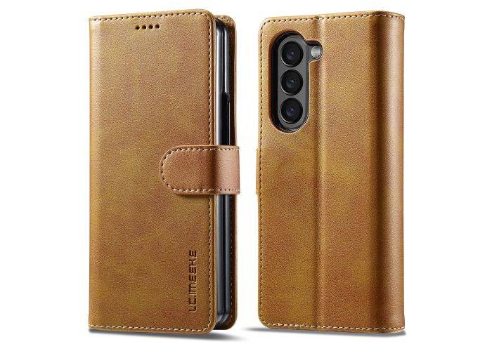 Samsung Galaxy Z Fold5 5G - LC.IMEEKE læder cover / pung - Gul