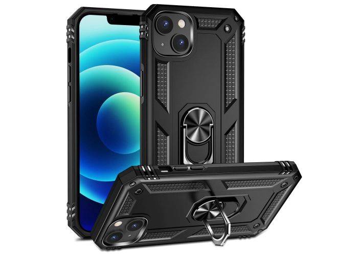 iPhone 15 - Magnetisk Hybridcover med Kickstand - Sort