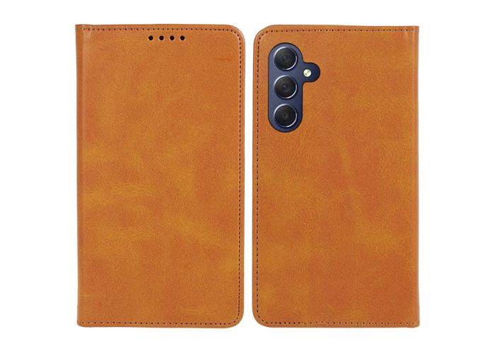 Samsung Galaxy S23 FE - Slim flip læder cover - Khaki