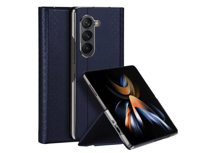 Samsung Galaxy Z Fold5 - Dux Ducis Bril læder cover - Blå