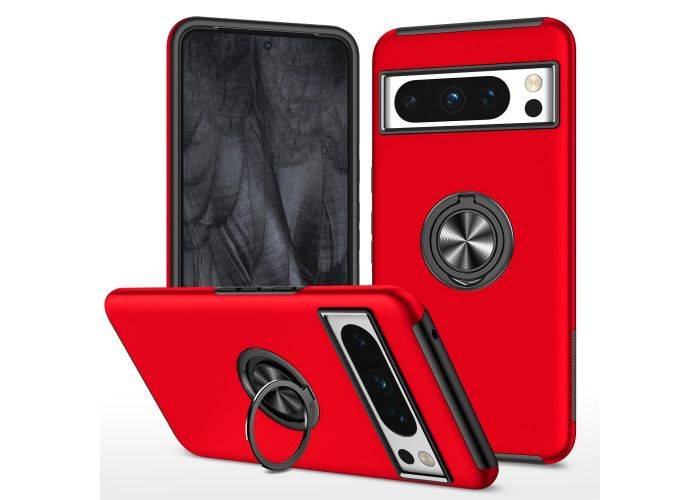 Google Pixel 8 - Shockproof Hybrid cover med kickstand - Rød