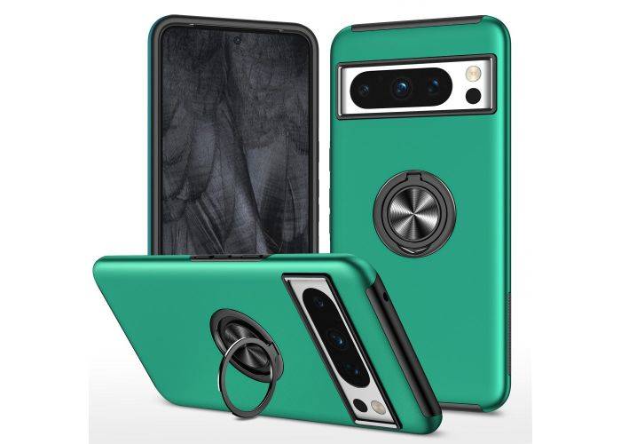 Google Pixel 8 - Shockproof Hybrid cover med kickstand - Dybgrøn