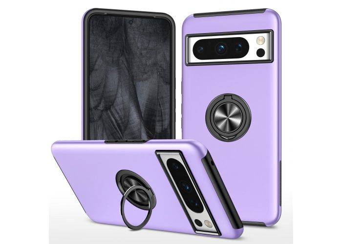 Google Pixel 8 Pro - Shockproof Hybrid cover med kickstand - Lilla