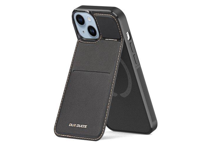 iPhone 15 - DUX DUCIS Rafi RFID Magsafe cover med kortholder - Sort