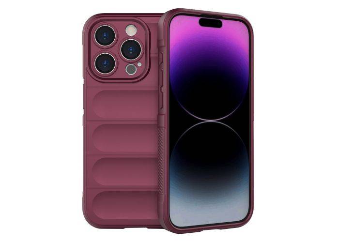 iPhone 15 Pro Max - WAVE fleksibel gummi cover - Vinrød