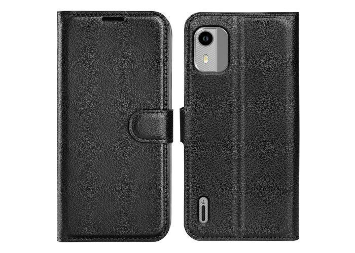 Nokia C12 / C12 Pro / C12 Plus - Læder cover / pung - Sort