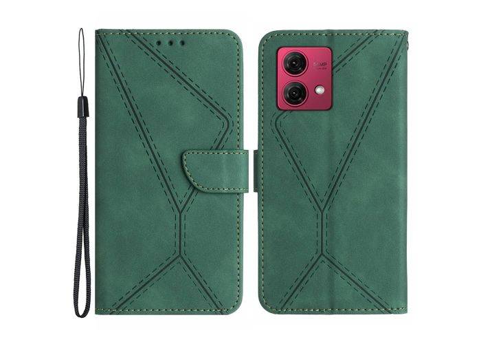 Motorola Moto G84 5G - HT05 læder cover / pung - Grøn