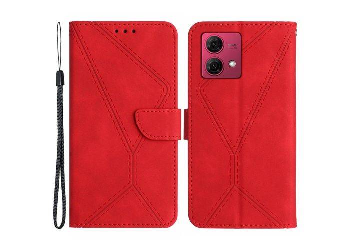 Motorola Moto G84 5G - HT05 læder cover / pung - Rød