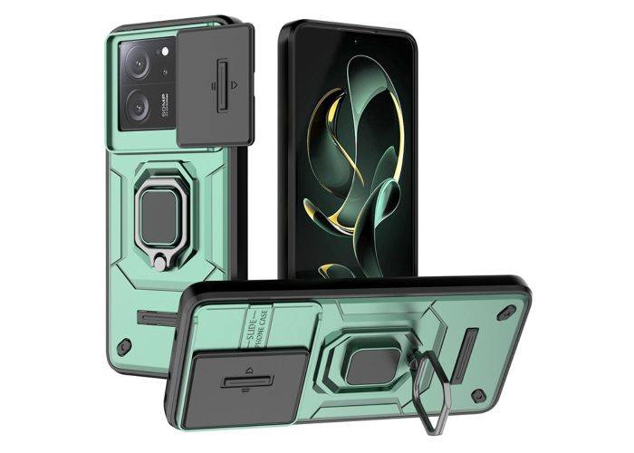 Xiaomi 13T / 13T Pro - SLIDE Hybrid cover med kickstand - Grøn