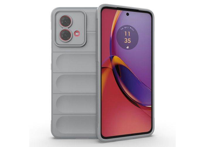 Motorola G84 5G - Wave gummi cover - Lysegrå
