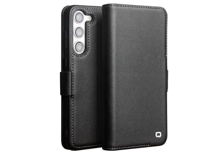 Samsung Galaxy S23 5G - QIALINO Slim classic ægte læder cover - Sort