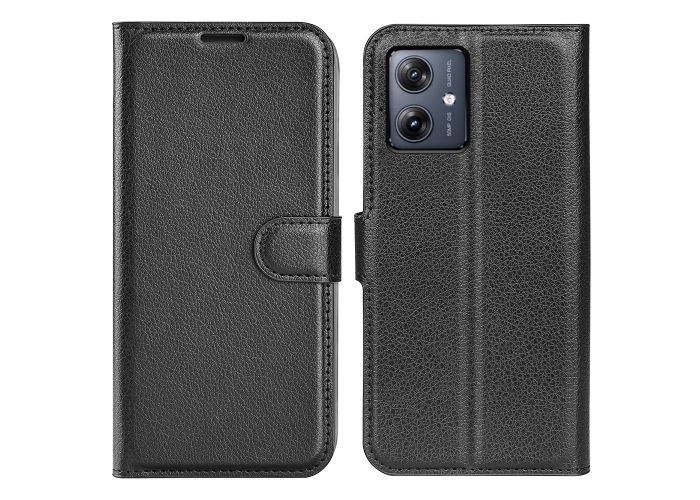 Motorola G54 5G - Læder cover / pung - Sort