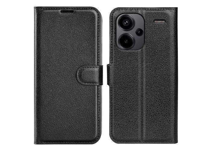 Xiaomi Redmi Note 13 Pro Plus 5G - Læder cover / pung - Sort
