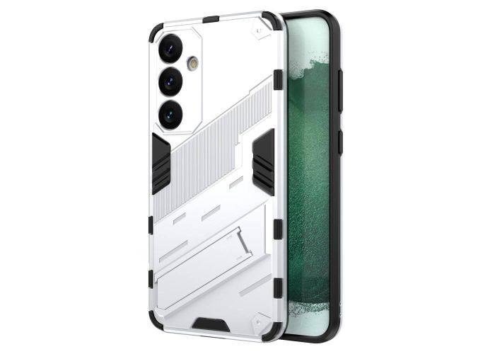 Samsung Galaxy S24 Plus - Shockproof Hybrid cover med kickstand - Hvid