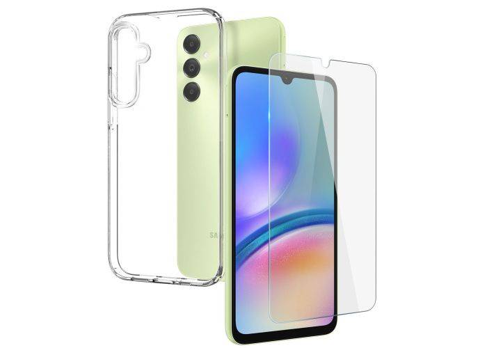 Samsung Galaxy A05s 4G - NORTHJO gummi cover - inkl. Hærdet beskyttelsesglas