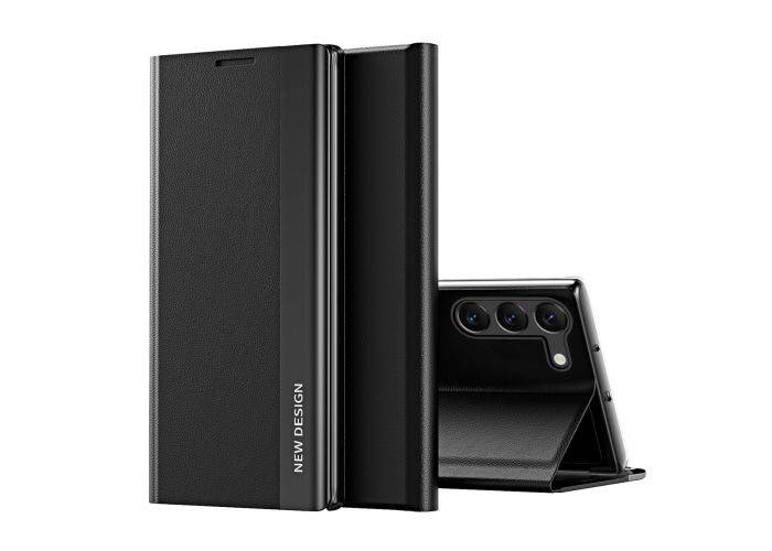 Samsung Galaxy S24 Plus - Slim læder flip cover - Sort