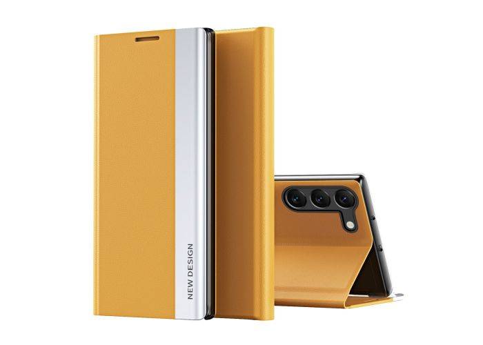 Samsung Galaxy S24 Plus - Slim læder flip cover - Gul