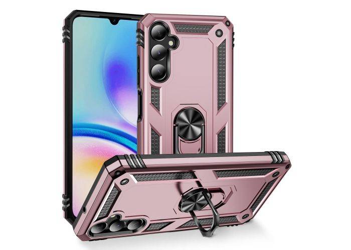 Samsung Galaxy A05s 4G - Shockproof Hybrid cover m/kickstand - Rosa guld