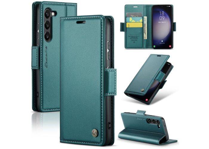 Samsung Galaxy S24 - CASEME RFID læder cover / pung - Grøn