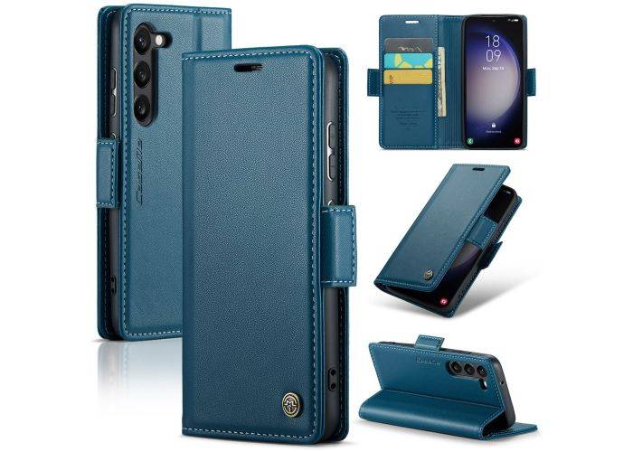 Samsung Galaxy S24 - CASEME RFID læder cover / pung - Blå