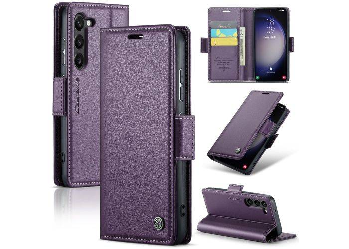 Samsung Galaxy S24 Plus - CASEME RFID læder cover / pung - Lilla