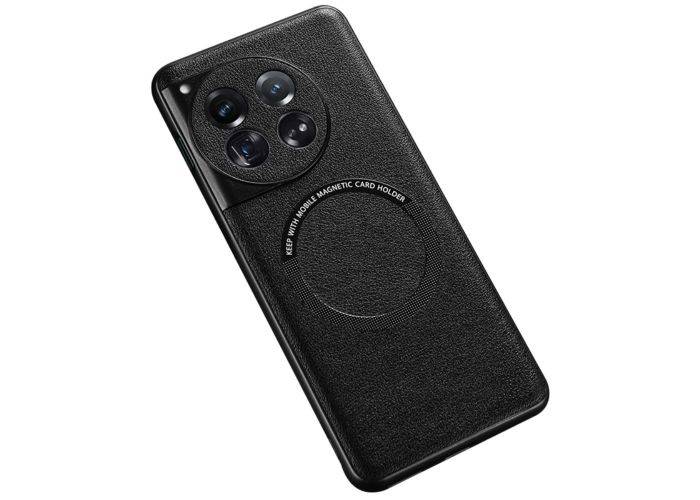 OnePlus 12 5G - Magnetisk læder bagcover - Magsafe kompatibel - Sort