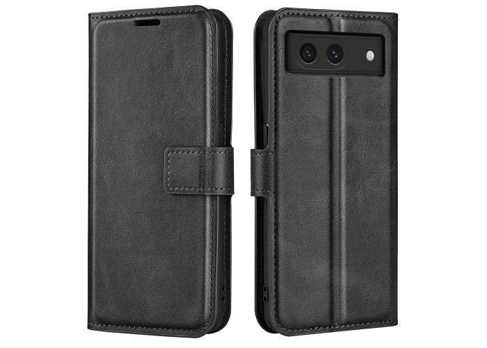 Google Pixel 8a - Læder cover / pung - Sort