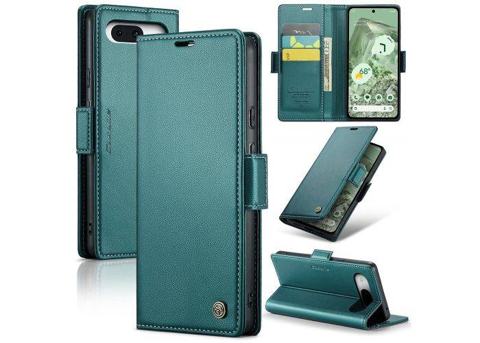Google Pixel 8a - CASEME RFID læder cover - Grøn