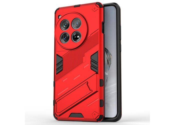 OnePlus 12 5G - Armor shockproof hybrid cover m/kickstand - Rød