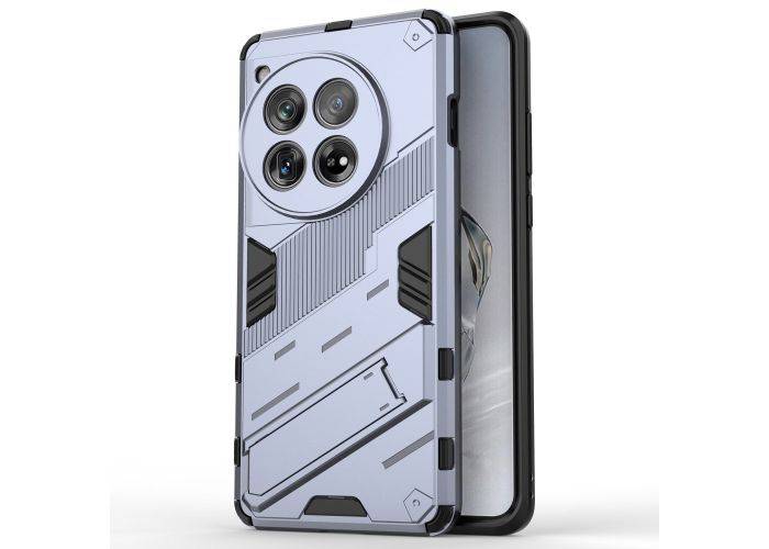 OnePlus 12 5G - Armor shockproof hybrid cover m/kickstand - Mørkeblå