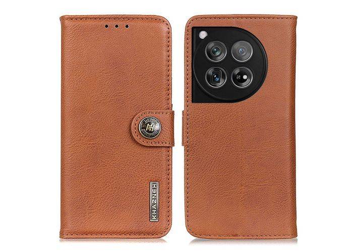 OnePlus 12 5G - KHAZNEH læder cover / pung - Brun