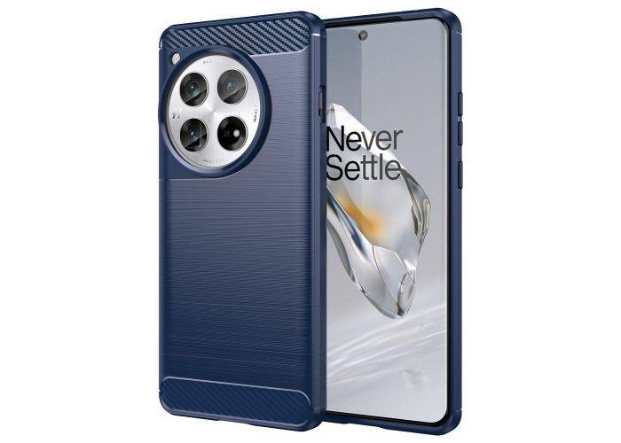 OnePlus 12 5G - Gummi cover - Børstet design - Blå