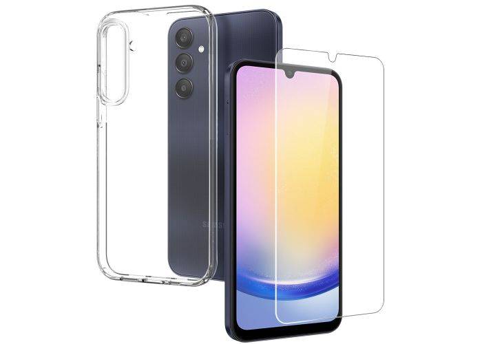 Samsung Galaxy A25 5G - NORTHJO gummi cover - inkl. Hærdet beskyttelsesglas