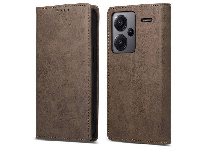 Xiaomi Redmi Note 13 Pro Plus 5G - RFID slim læder cover - Brun