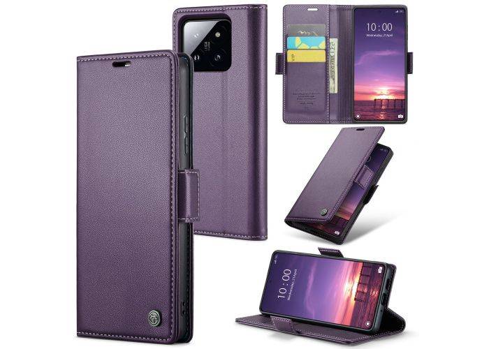 Xiaomi 14 - CASEME RFID læder cover - Lilla
