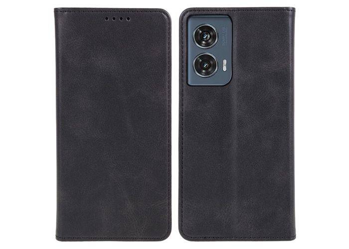 Motorola Edge 50 Fusion - Flip læder cover / pung - Sort