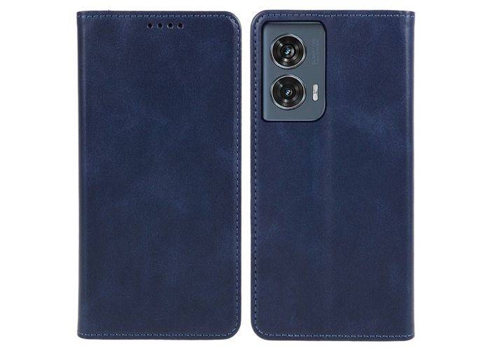 Motorola Edge 50 Fusion - Flip læder cover / pung - Blå
